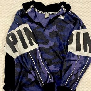 Blue camo half zip